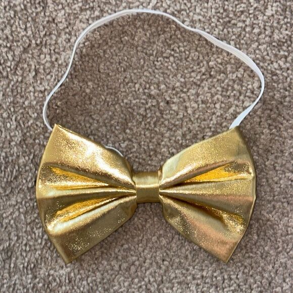 Unisex Gold Metallic Elastic Necktie! - Picture 1 of 5